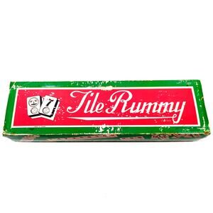 Vintage Tile Rummy Game - Blue Faux Leather Case - John Ladell Co - Taiwan